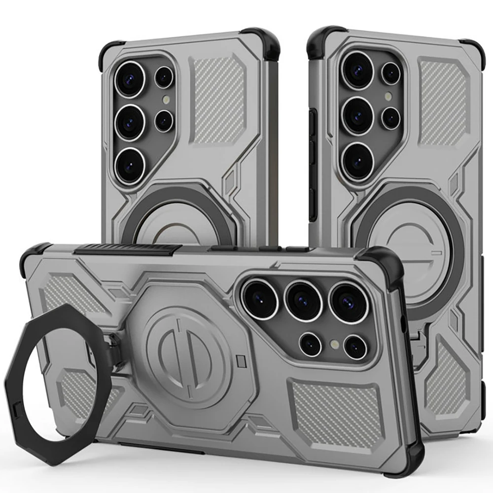 S25 S24 Ultra 5G Shockproof Case For Samsung Galaxy S25 Edge Armor Wireless Charging Magnet Back Coque For Galaxy S25 Plus Cover