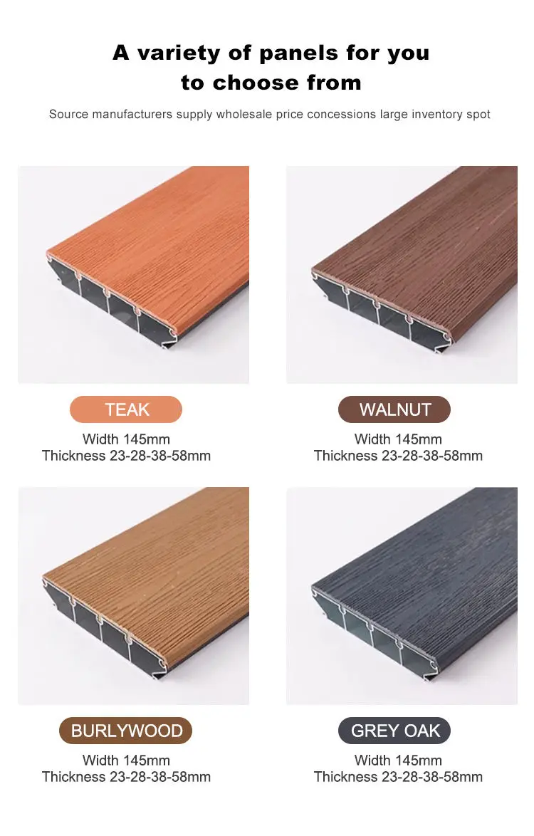 صديقة للبيئة الطراز الحديث WPC الأرضيات خشب الساج مادة PVC فناء حوض السباحة أرضية خارجية سطح الحبوب الخشبية #5