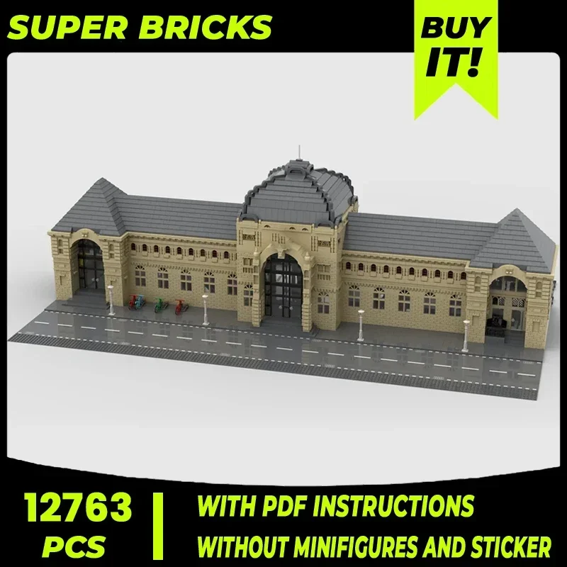 Medieval Street View Model Moc Building Bricks Train Station Technology Modular Blocks Gifts Christmas Toys DIY Sets Assembly