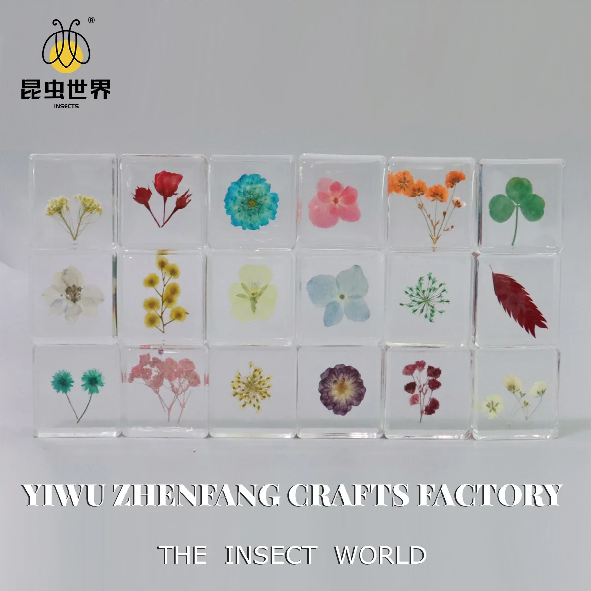 Multicolored Flower Resin Ornament in High-Clarity Amber Acrylic: A Unique Decorative Artwork