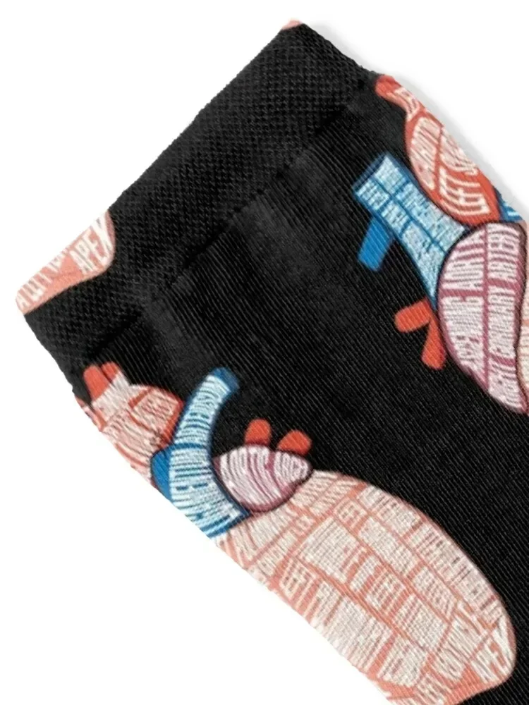 Anatomical Heart - For Cardiac Nurse Cardiologists Socks colored Hiking boots Rugby Socks Male Women's