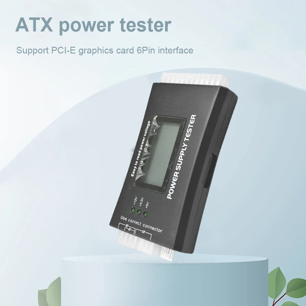 20/24 Pin Computer Power Supply Tester Diagnostic Tools Digital Power Supply Tester Computer Power Measuring for ATX BTX ITX TFX