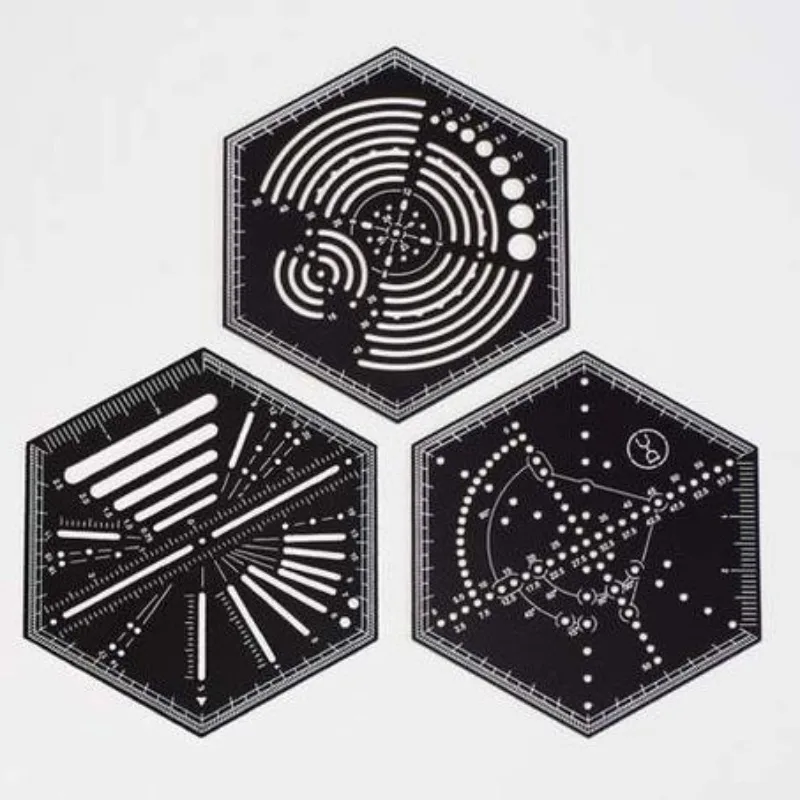 

Scribing ruler, metric system, multi-function movable marker, arc scribing ruler