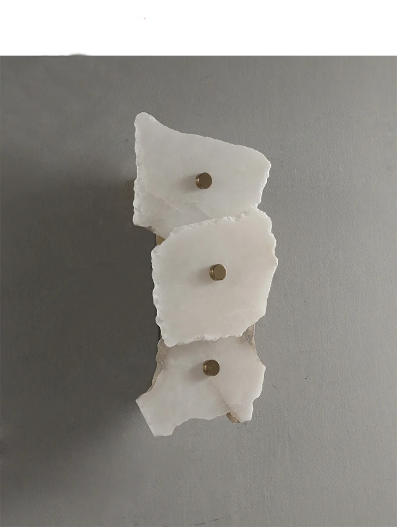 Natural Marble LED Wall Lamp Copper Novelty Lighting Sconce