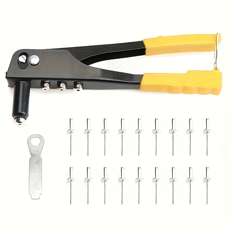 Heavy Duty Pop Rivet Gun Set with 120pcs Blind Rivets Assortment Kit Hand Rivet Nut Tool for DIY Projects Hand Tools