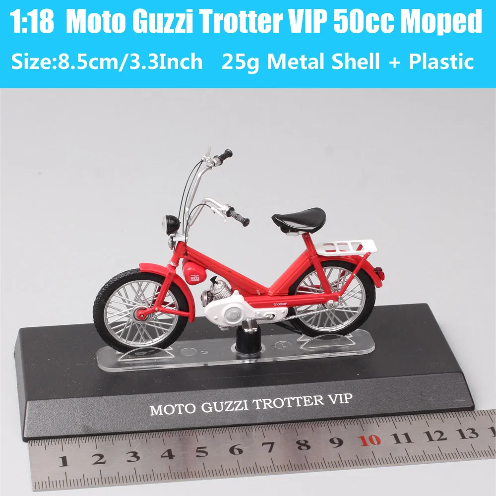 1/18 Scale Atlas Moto Guzzi Trotter VIP Moped Mofa Bike Model Motorcycle Scooter Diecasts & Toy Vehicles Collection Replicas Red