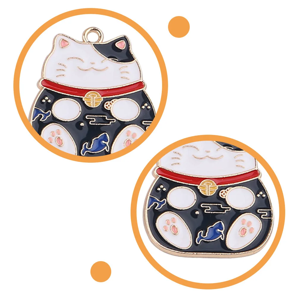 

10Pcs Luck Cat Pendants Exquisite Alloy DIY Craft Making Keychains Cat Charm Pendant Jewelry Materials Keyring DIY Charm