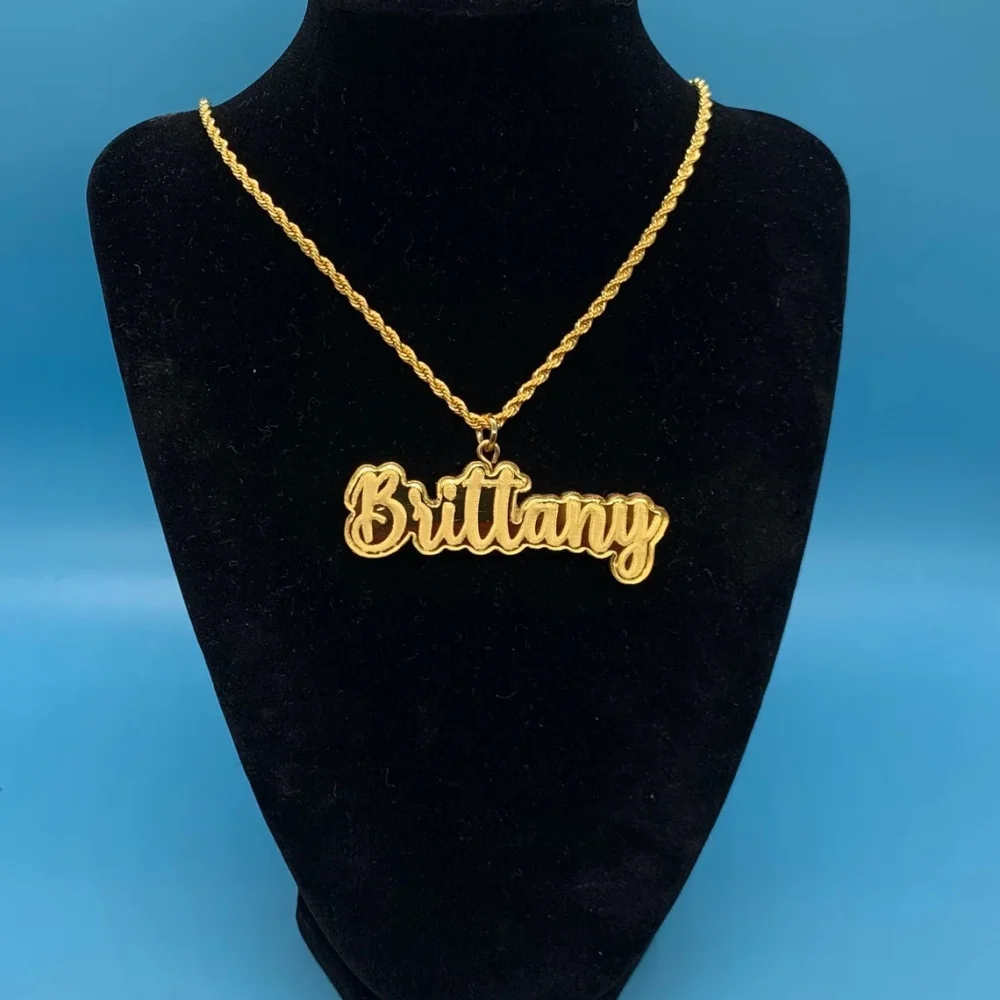 Chaîne de corde personnalisée avec nom gravé, bijoux en acier inoxydable, plaque signalétique personnalisée, ras du cou, cadeaux pour femmes et hommes