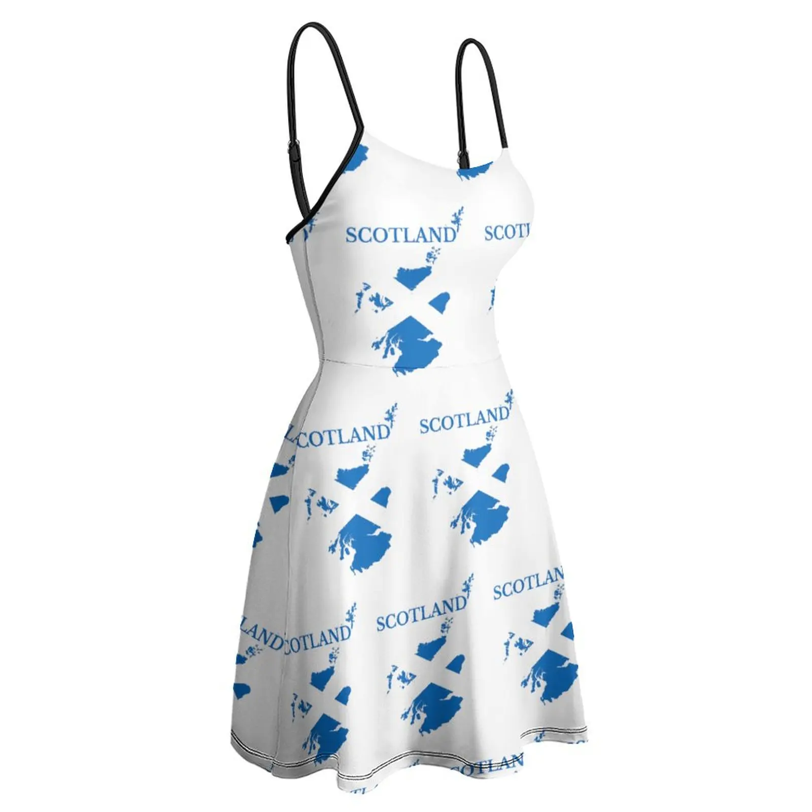 Vestido de tirantes con estampado divertido de mapa de bandera de Escocia para mujer, vestido Sexy para mujer, vestidos de cóctel con gráfico de Humor