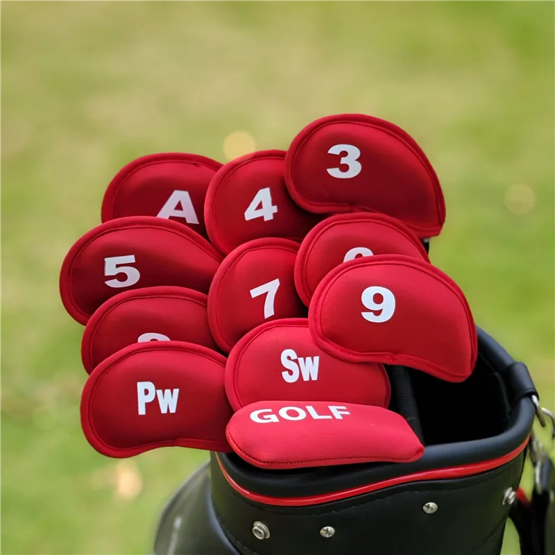 10 Uds. Fundas para cabeza de palo de Golf, cubierta para cabeza de Putter de hierro, juego de fundas para cabeza de Putter, accesorios de Golf para