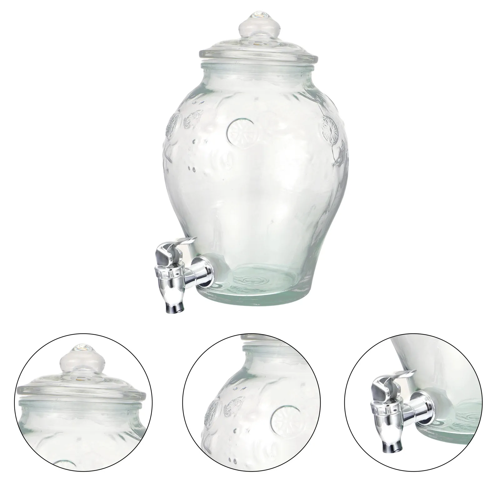 

1Pcs Glass Sealing Can Transparent Airtight Storage Jar for Wine Juice Beverage with Faucet Multipurpose Sealed Glass Container