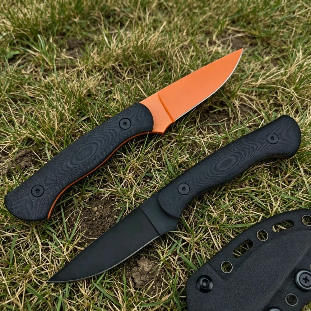 Camping Cooking Knife With Sheath - มีดอเนกประสงค์สำหรับตั้งแคมป์ ปิกนิก ทำอาหาร ตัดสิ่งของ ใช้งานกลางแจ้ง พกพาสะดวก