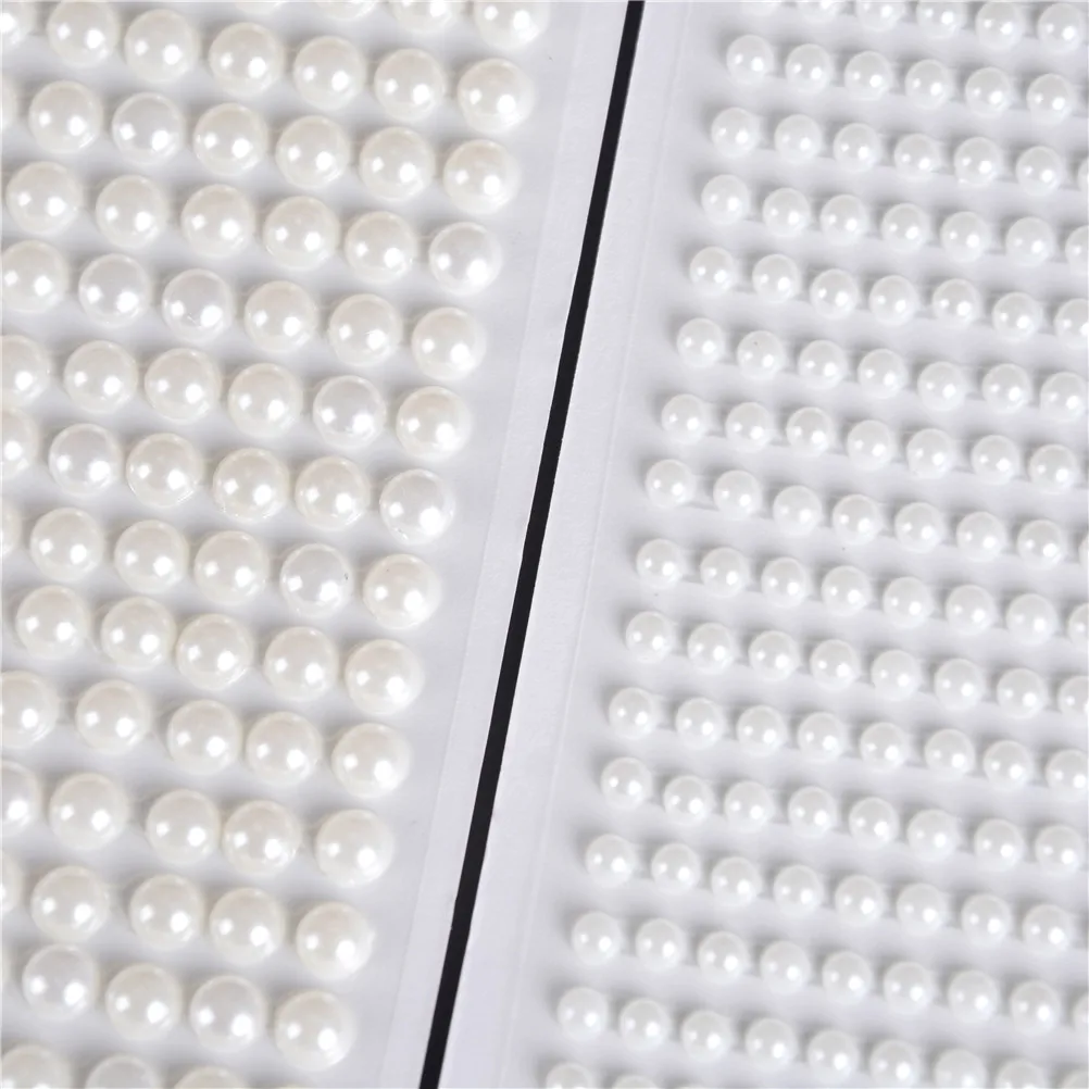 White Pearls stickers Kids DIY Toys Imitation Pearls Acrylic Self Adhesive Decor