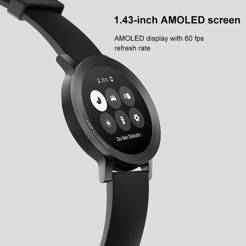 CMF by Nothing Watch 3 Pro 1.43 بوصة شاشة AMOLED ثنائي النطاق GPS بلوتوث مكالمة مراقبة الأكسجين في الدم 131 وضعًا رياضيًا ساعة ذكية