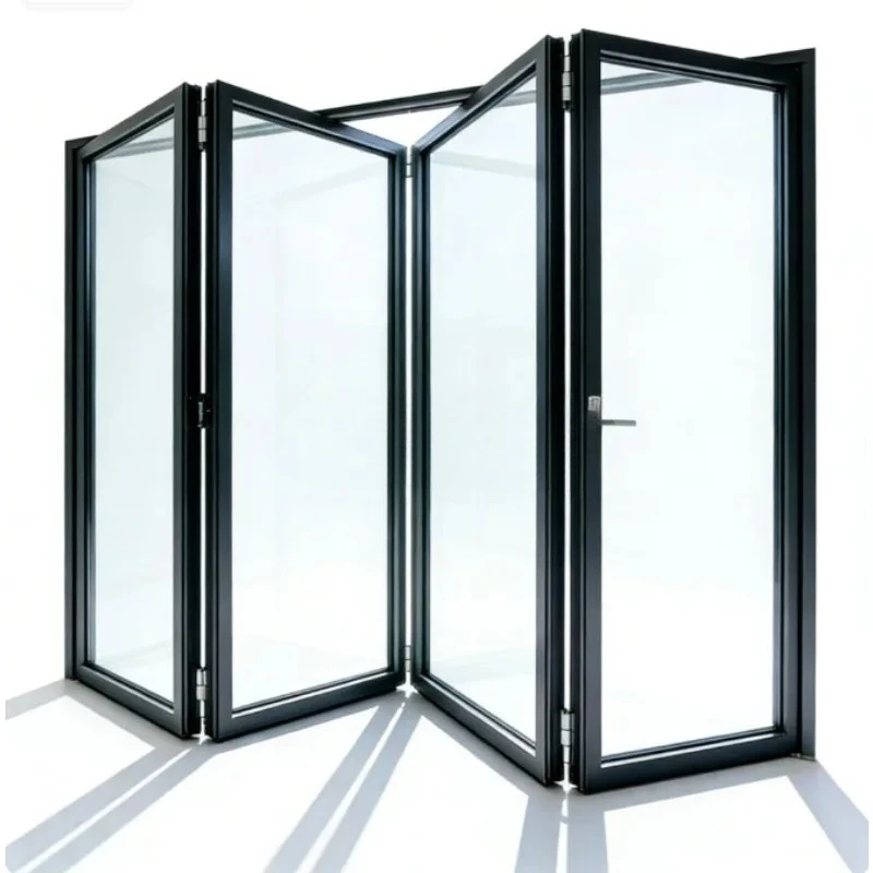 

American Style House Patio Aluminum Alloy Glass Folding Sliding Door Aluminium Foldable Doors Window For Construction Project