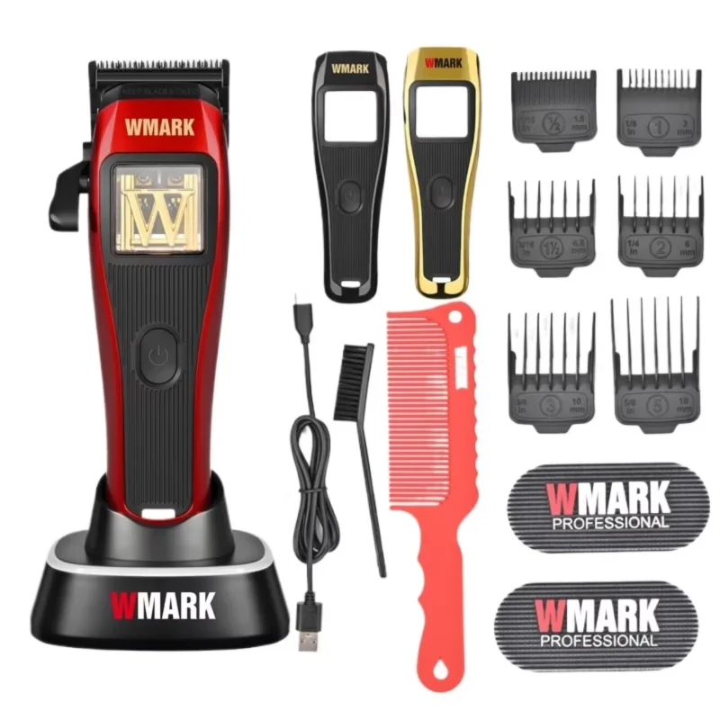 WMARK NG-X1 High Speed Professional Hair Clippers Microchipped Magnetic Motor 10000RPM 9V Motor with Charge Stand