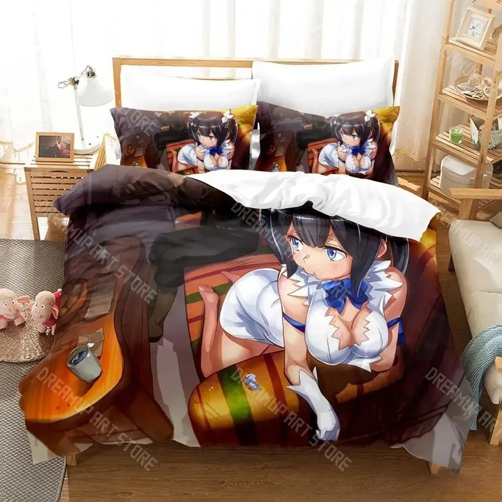 

3D Print Is It Wrong to Try to Pick Up Girls in a Dungeon IV Part Bedding Set Anime three-piece set Adult Kid Bedroom Duvetcover