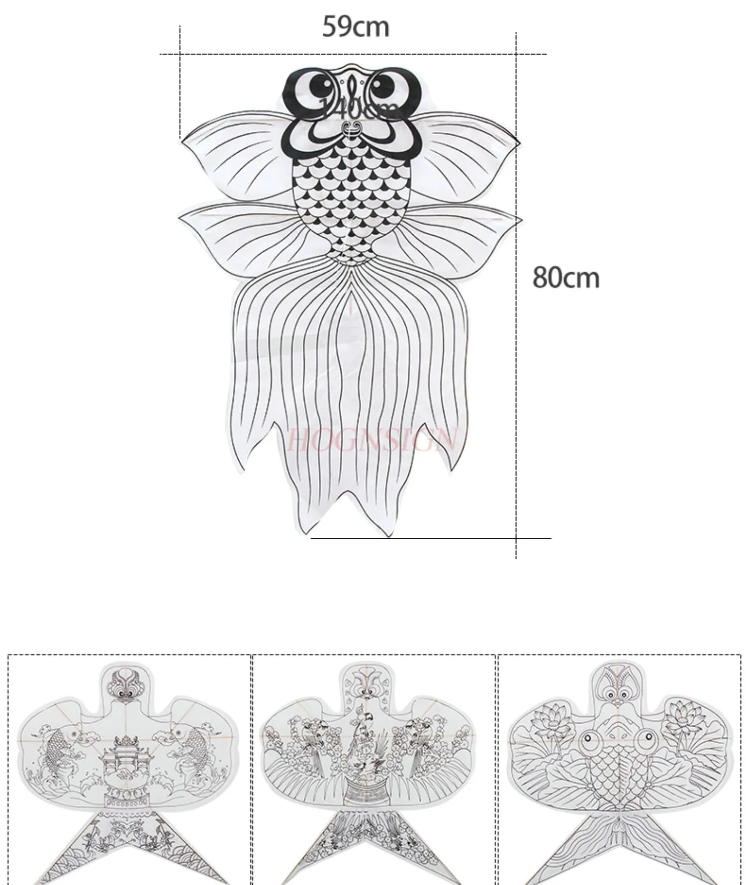 Cometa hecha a mano para niños, bolsa de Material casera, pintura de dibujos animados, colorear, Graffiti, pintura de bambú hecha a mano, cometa