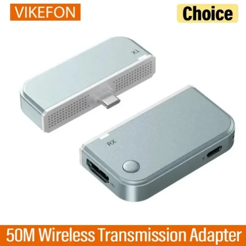 50M Wireless Transmission Video Transmitter & Receiver HDMI-Compatible Display Adapter Cable Screen Mirror for Camera PC To TV