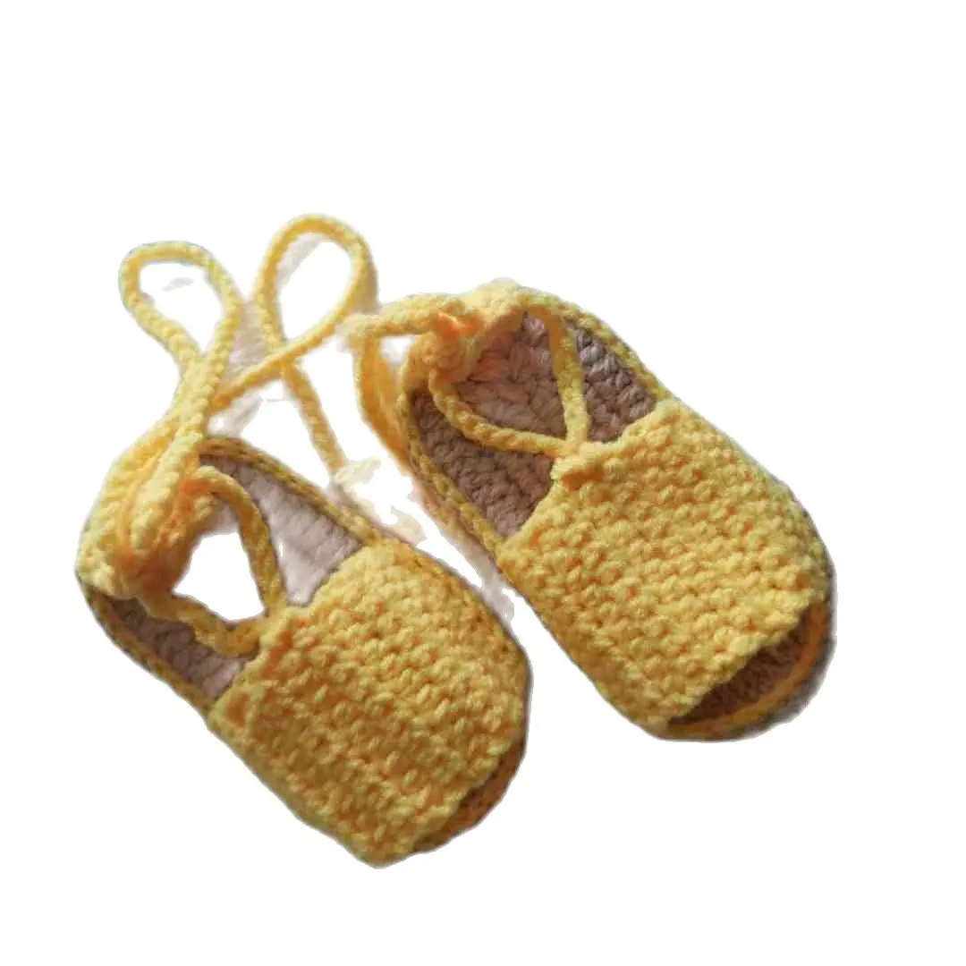 QYFLYXUESimple Baby Soft Bottom Lace, Toddler Shoes, Sandals, Double Bottom, Hand-made Wool Woven Shoes.