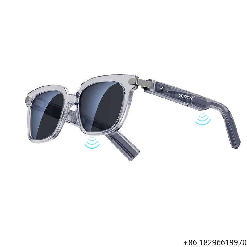 Waterproof Bluetooth Smart Glasses Microphone Anti Glare Noise Reduction Voice Enhancement Hands Free Call Eyewear