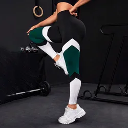 Colorblocked High Waist Yoga Pants Leggings for Women Tummy Control Workout Leggings for Women