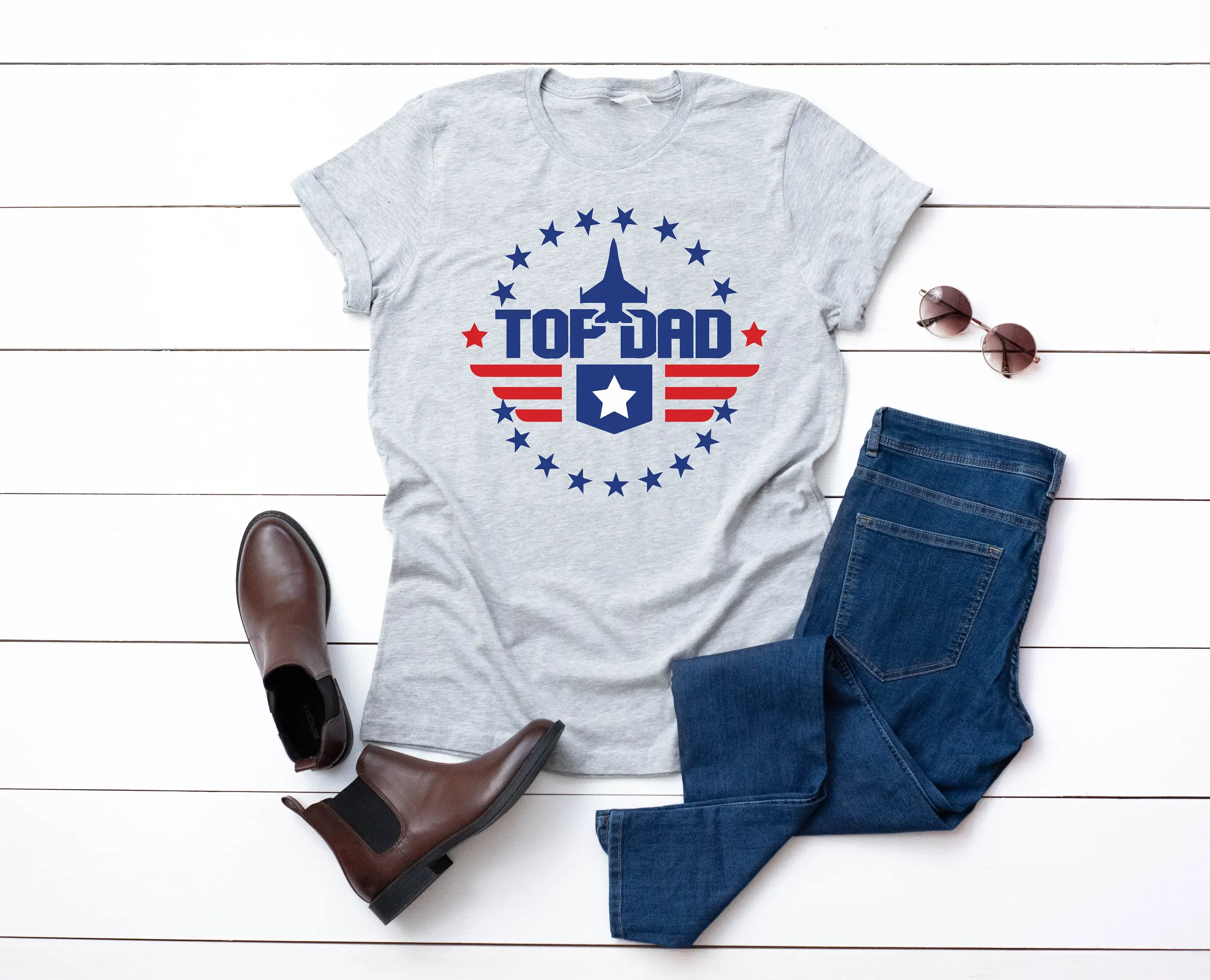 Pilot Dad T Shirt Daddy Aviator Pop Sky Captain Father'S Day