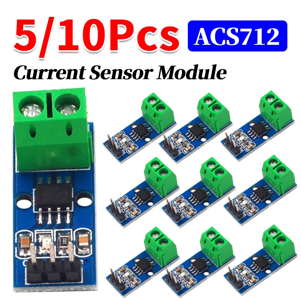 

5/10 шт. 5А/20А/30А ACS712 Модуль датчика тока на эффекте Холла, плата датчика тока