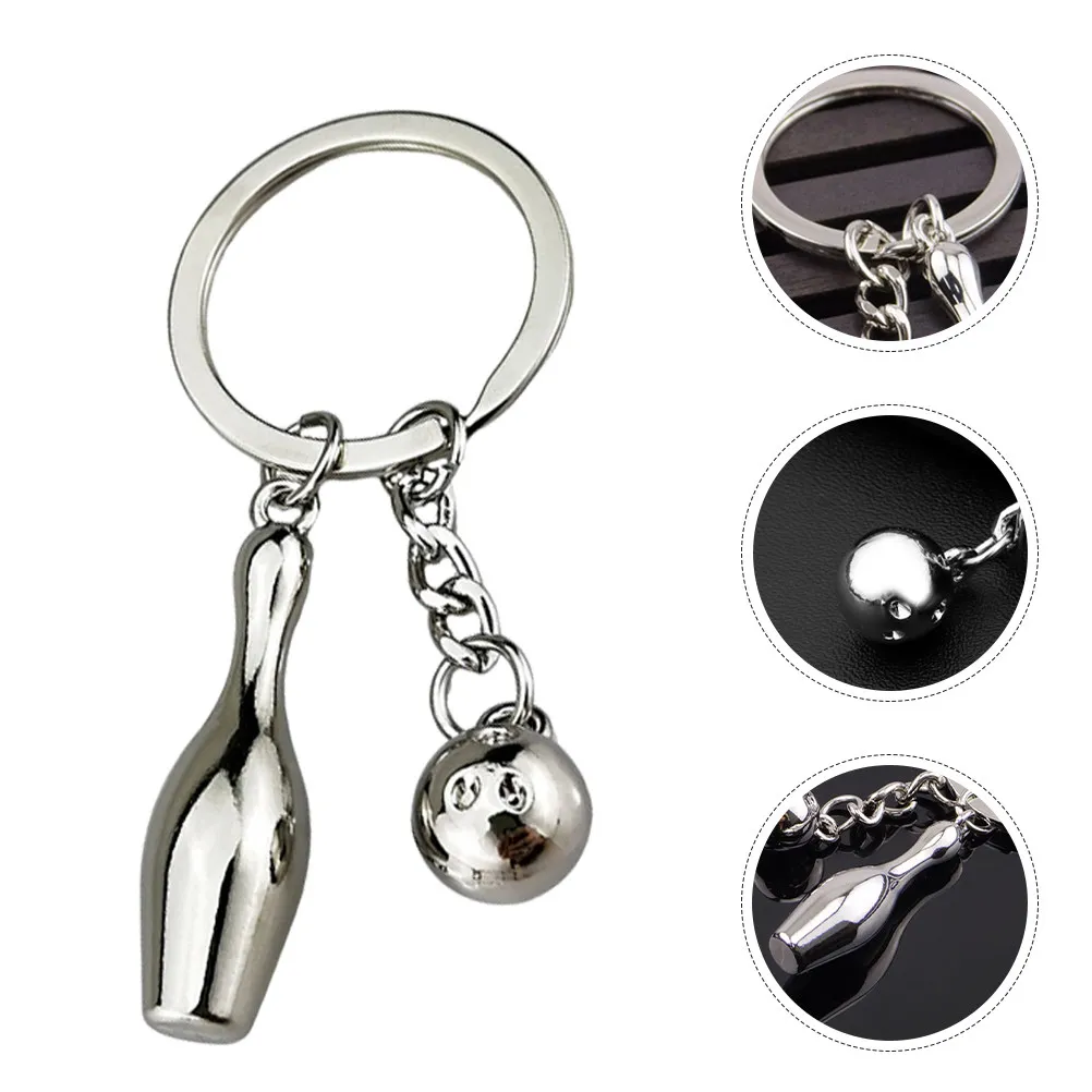 3Pcs Creative Bowling Keychain Pendants Novel Catching Colorful Hanging Keychains for Bags Backpacks Decorative Small