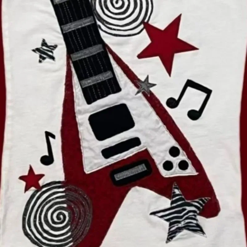 Harajuku هوتي شيك بروتيل الغيتار الأمريكي طباعة تصميم الرسن سترة الرجعية ثقافة فرعية ضئيلة الدبابات المرأة مثير شعبية فاسق القمم #4