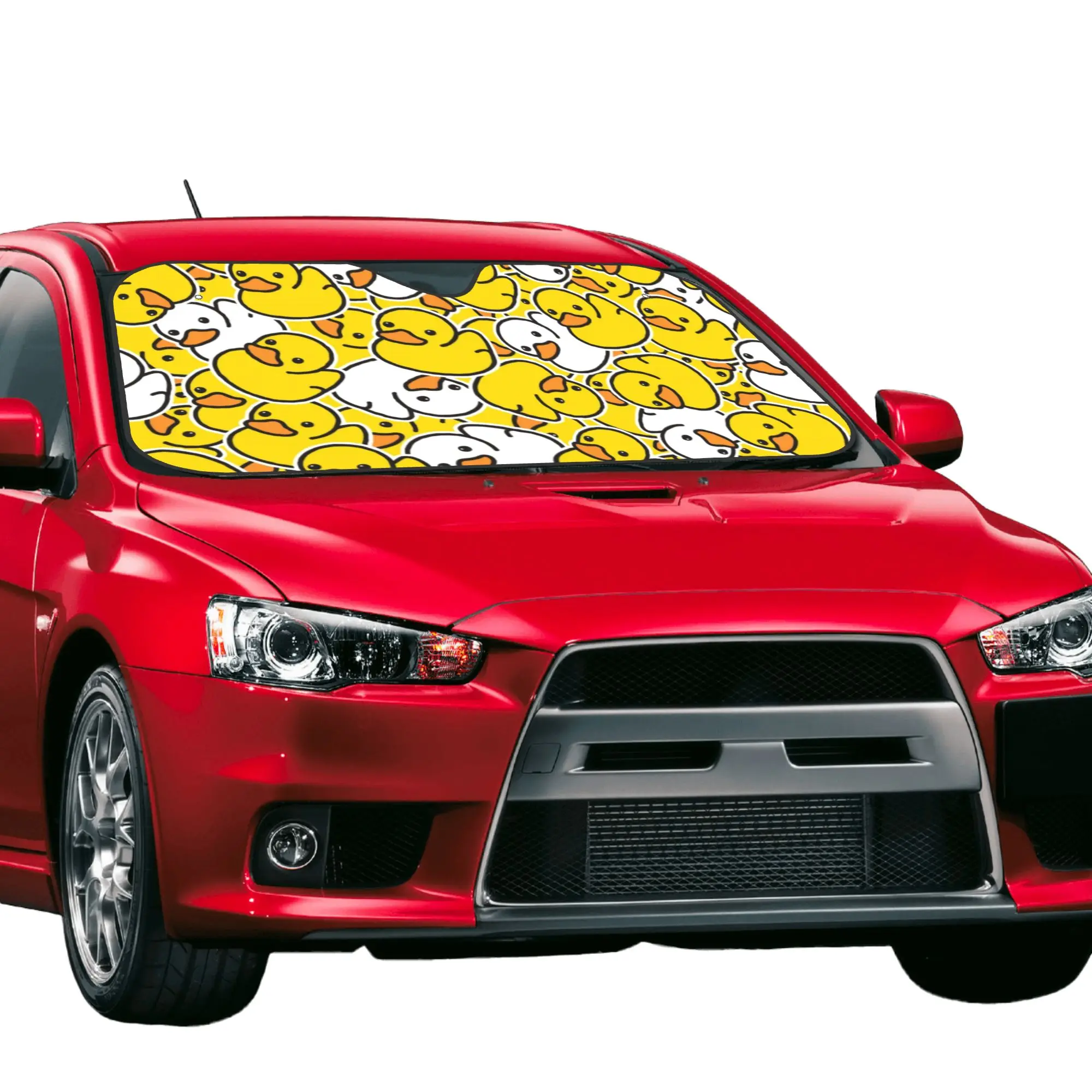 Car Front Windshield Sun Visor Heat Insulation Cover Yellow Cartoon Animal Rubber Duck UV Protection Car Sun Shade  Covers