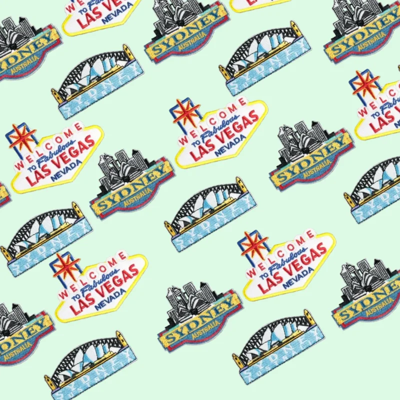 

Клейкая наклейка с английским алфавитом в европейском и американском стиле, Сиднейский оперный театр, Лас-Вегас, австралийские нашивки для одежды