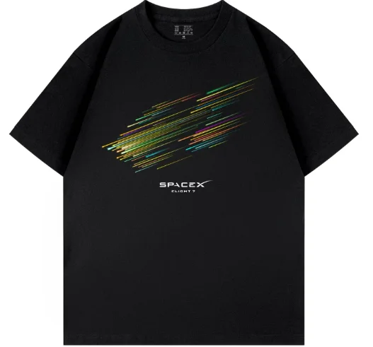 Starship 7 - Séptimo lanzamiento - SpaceX - Camiseta de algodón puro de Musk - Transpirable - Camiseta para hombre y mujer - Verano