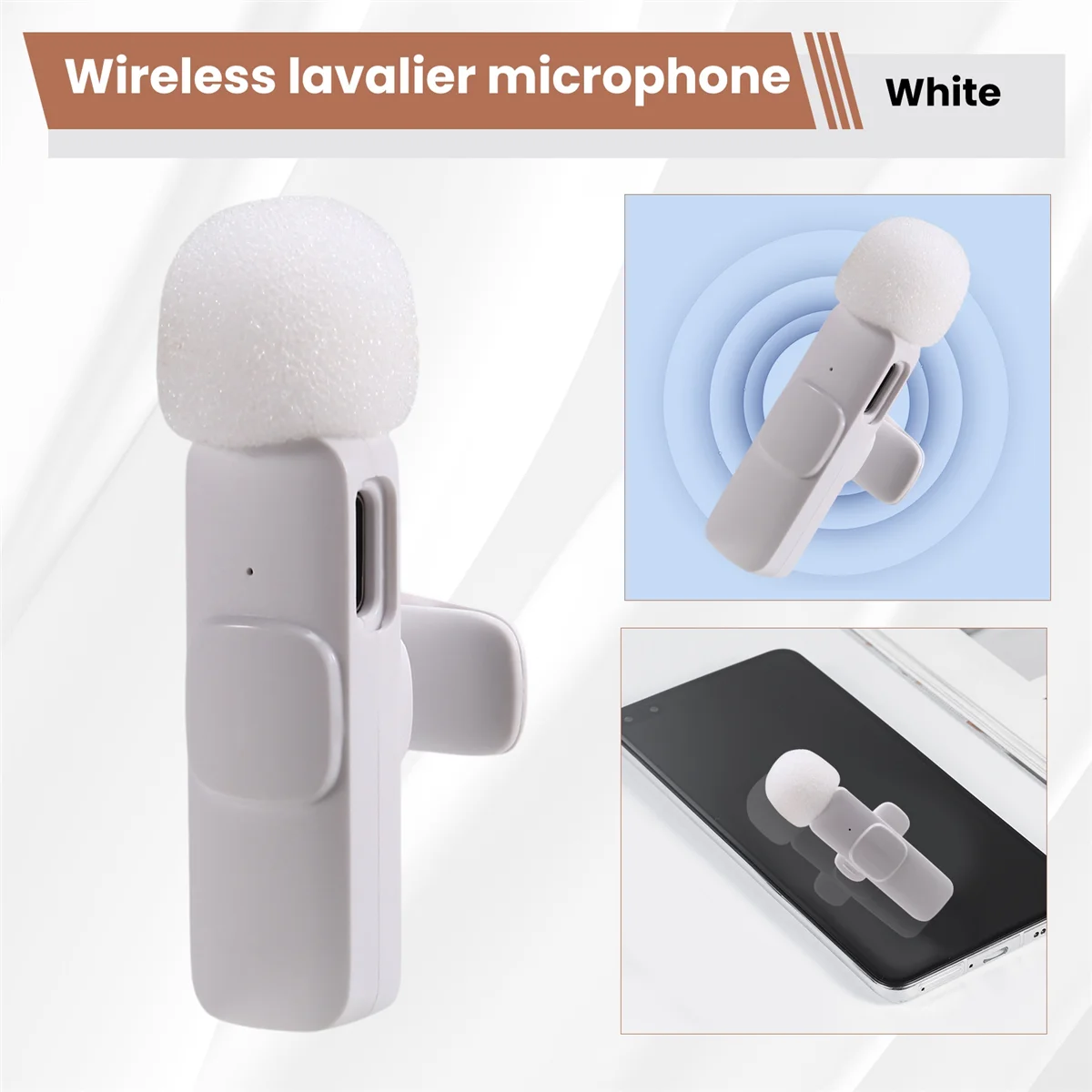 A07I Nieuwe draadloze lavaliermicrofoon Draagbare audio-video-opname Mini-microfoon voor Android PC Camera Live Gaming-telefoon