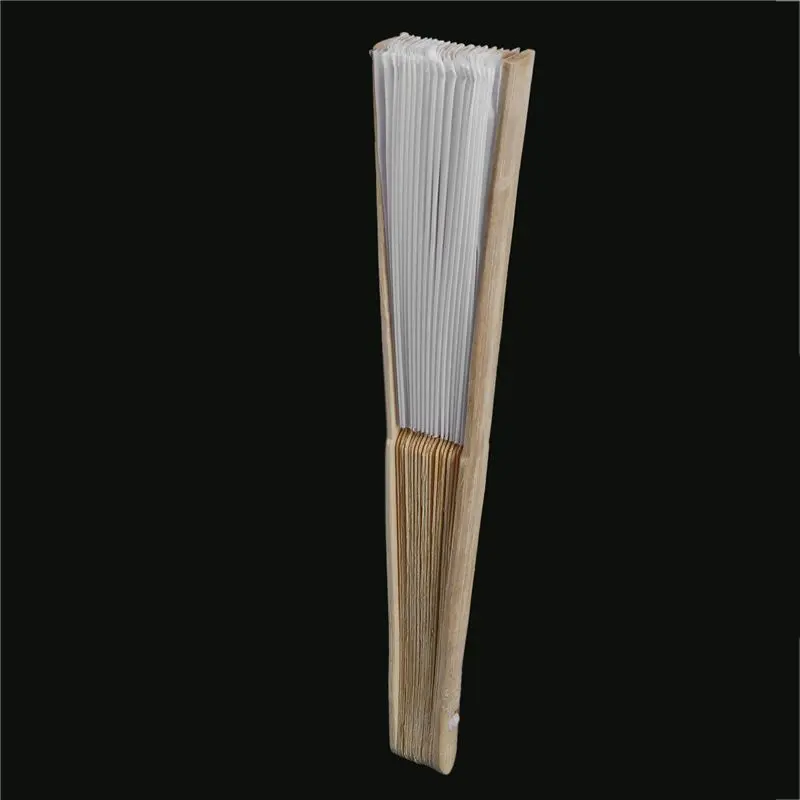 A36T-30 Pcs/Lot 21Cm White Color Fabric Hand Fan, Silk Hand Fan Wedding Party Promotion Favor