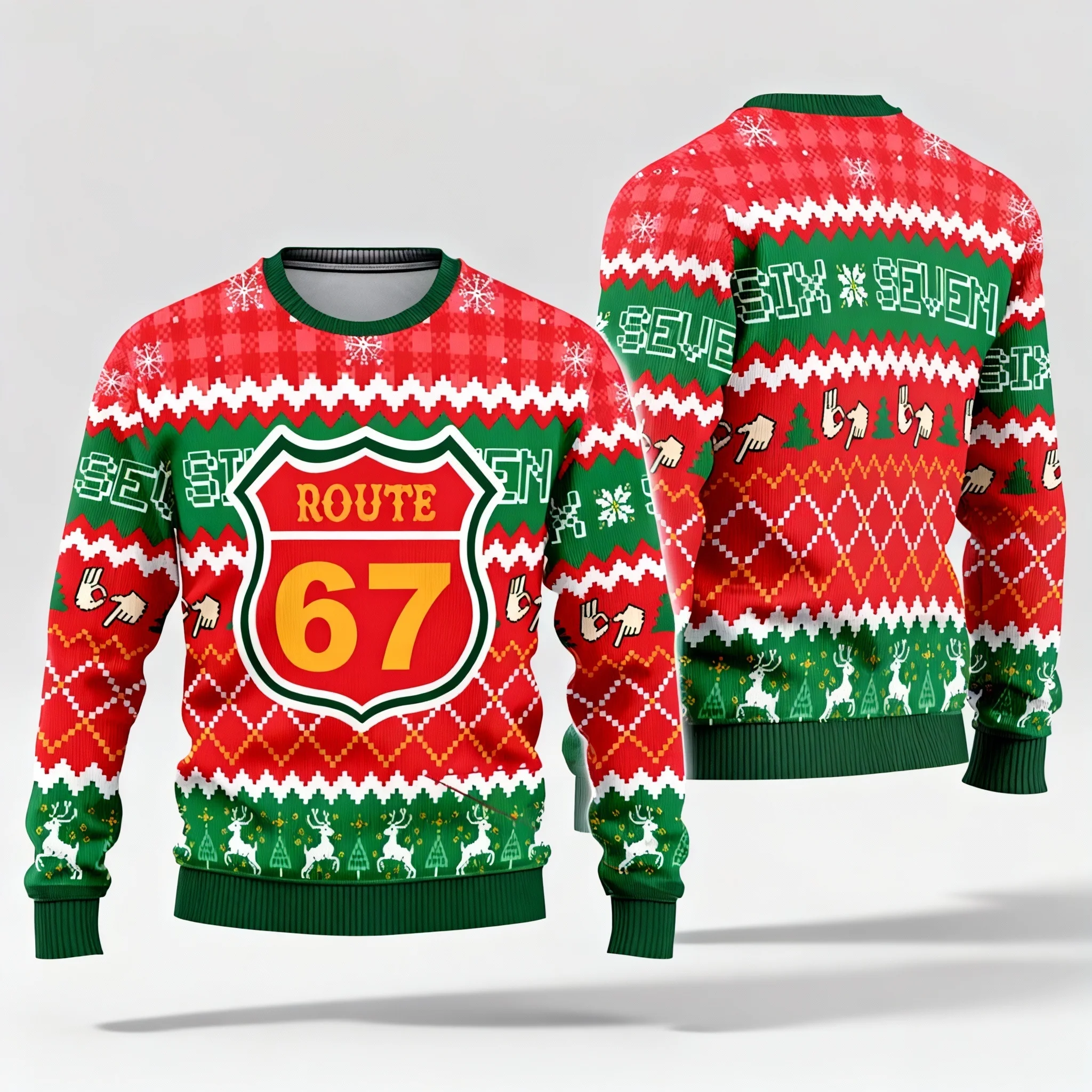 

Лидер продаж, уродливый свитер на тему шести и семи жестов, пуловер для рождественской вечеринки, увеличенная толстовка для взрослых, осень и зима