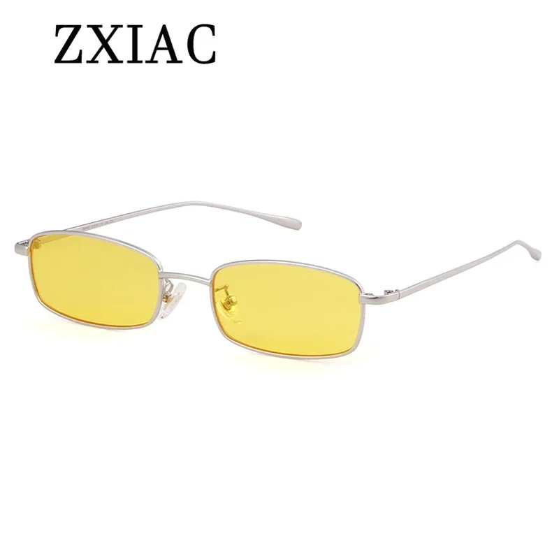 ZXIAC Small Oval Metal Sunglasses Women Men 2024 Fashion Design Retro Lens Sun Glasses Vintage Skinny Slim Wire Narrow Shades image 5