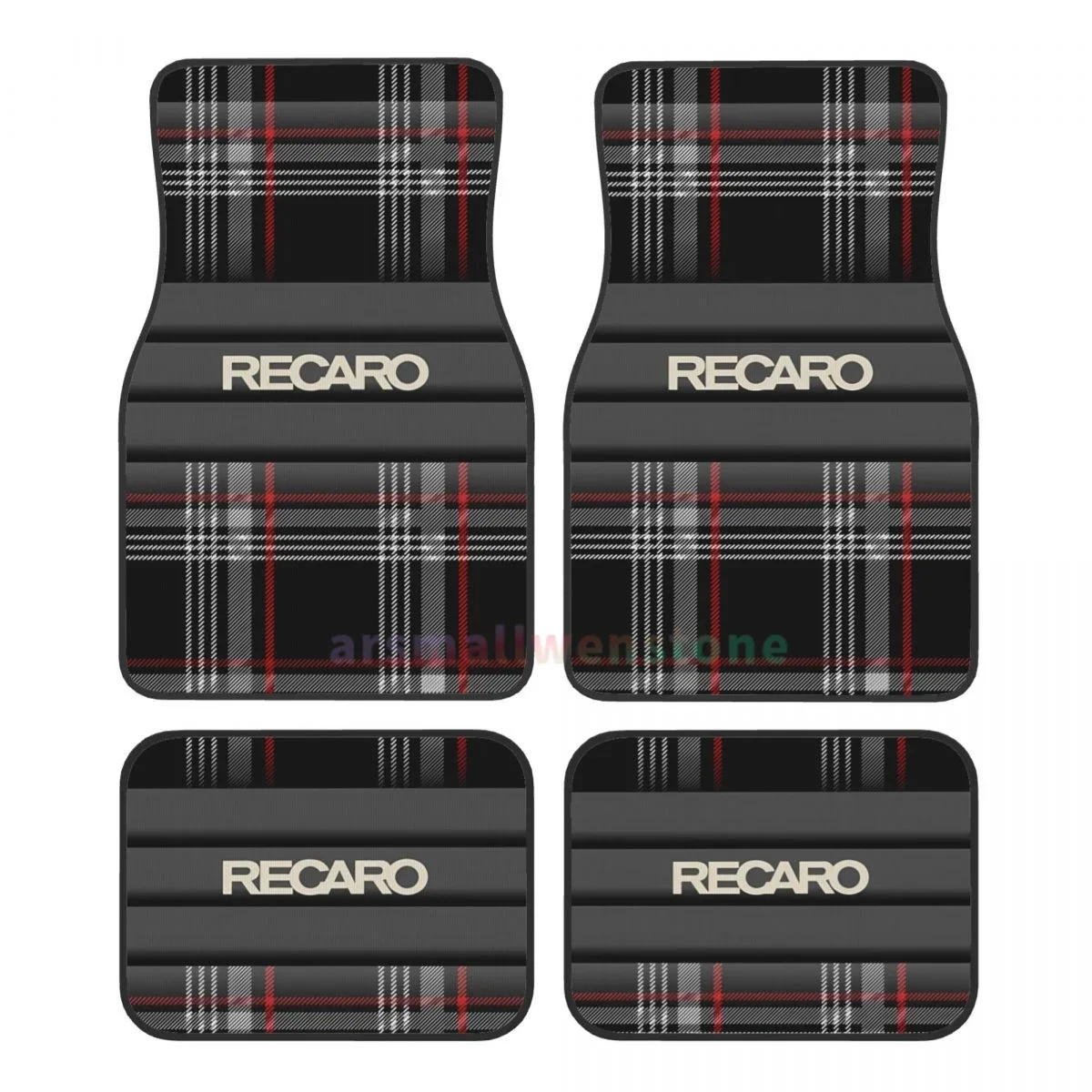 Recaros Logo 4PCS Crystal Velvet Women's Car Floor Mat, Anti Fouling Car Floor Mat Car Interior Accessories