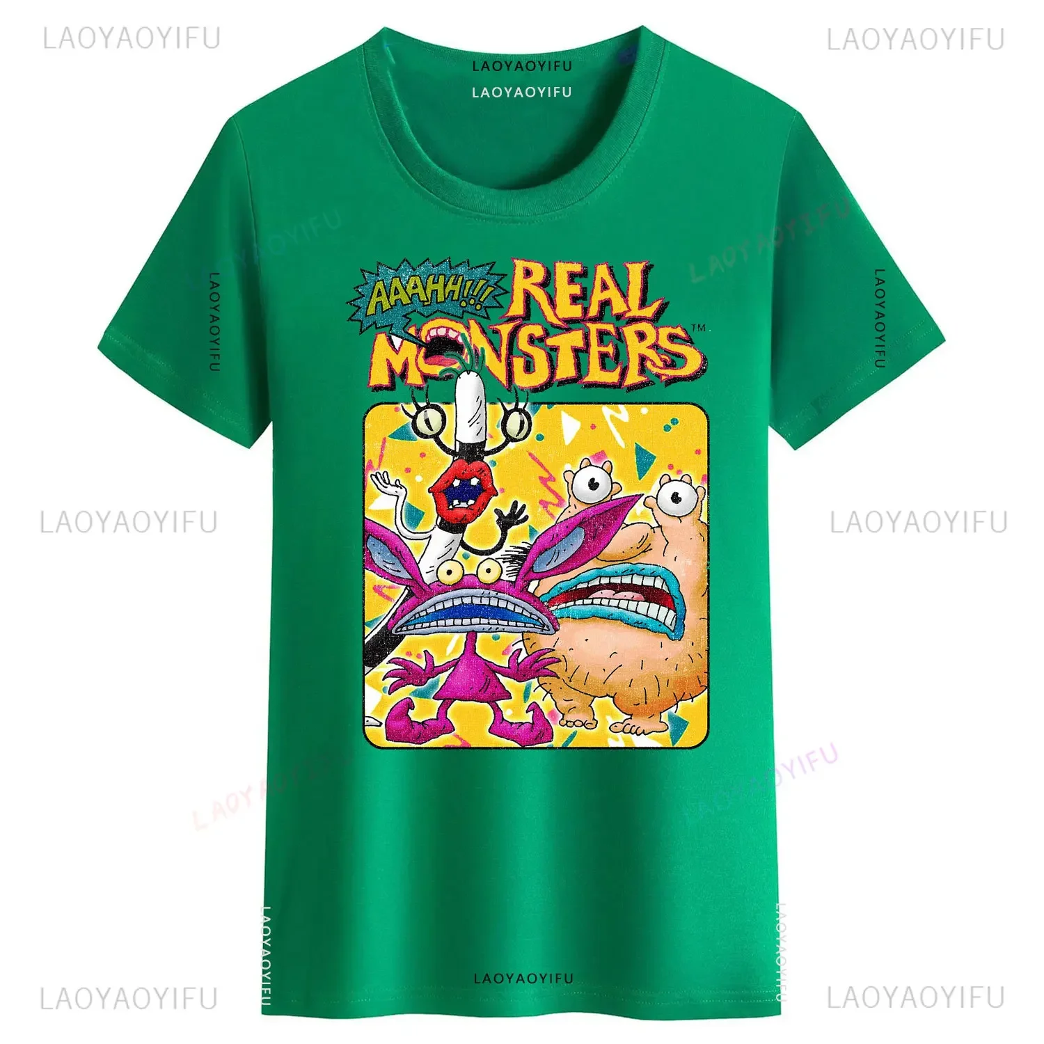 Summer Aaahh Real Monsters All Characters 100% Cotton Unisex T Shirt Short Sleeve O-Neck T-shirt for Men and Women Casual Tops