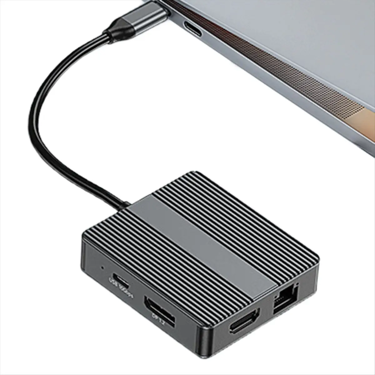 ☶❈＊♥AC1416-USB C Hub USB3.2 Adapter Type C Hub Laptop Docking Station with 4K 60Hz Dual HDTV RJ45 Ethernet PD Fast Charging A