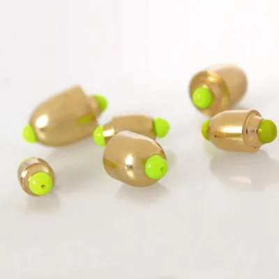 Lot 5 Pieces Accessories for Fishing Copper Weight Down Sinker Water Bronze Materials Float Balancer Gold Color