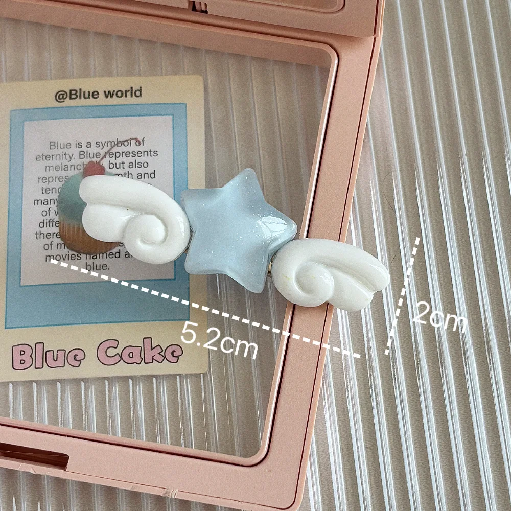 Korean 2026 New Trend Alloy Resin Star Wings Hair Clip Student Cute Side Clip Women's Elegant Duckbill Clip Hair Accessories view 4