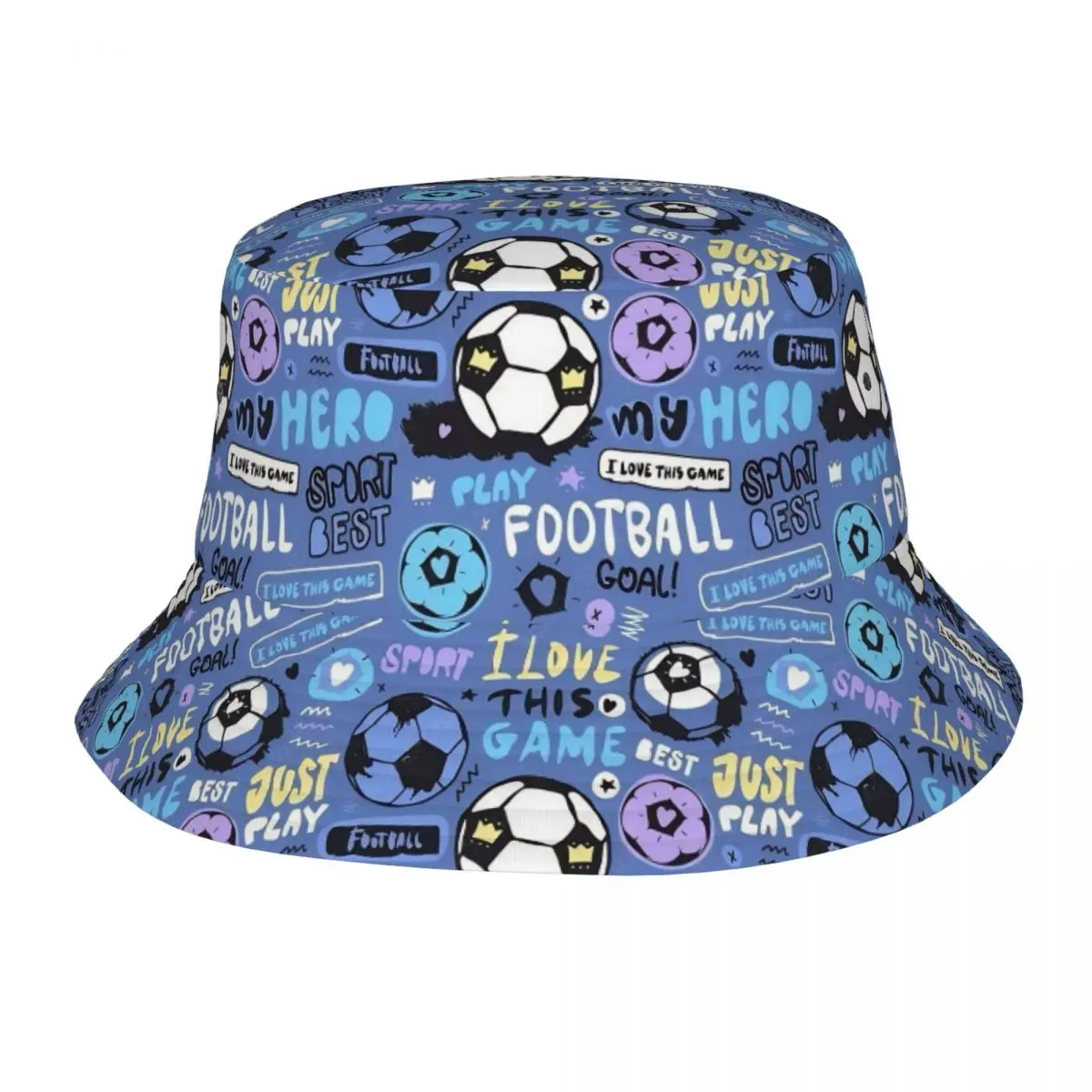 Football Soccer Patten Bucket Hats Spring Headwear Stuff Fishing Hat for Outdoor Woman Irish Country Hat Lightweight