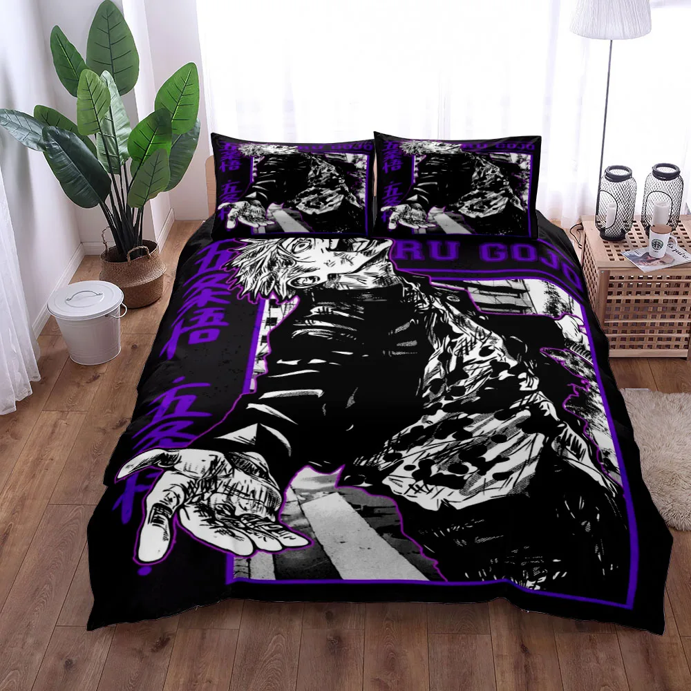 Satoru Gojo Jujutsu Kaisen Duvet Cover Set King Queen Double Full Twin Single Size Bed Linen Set