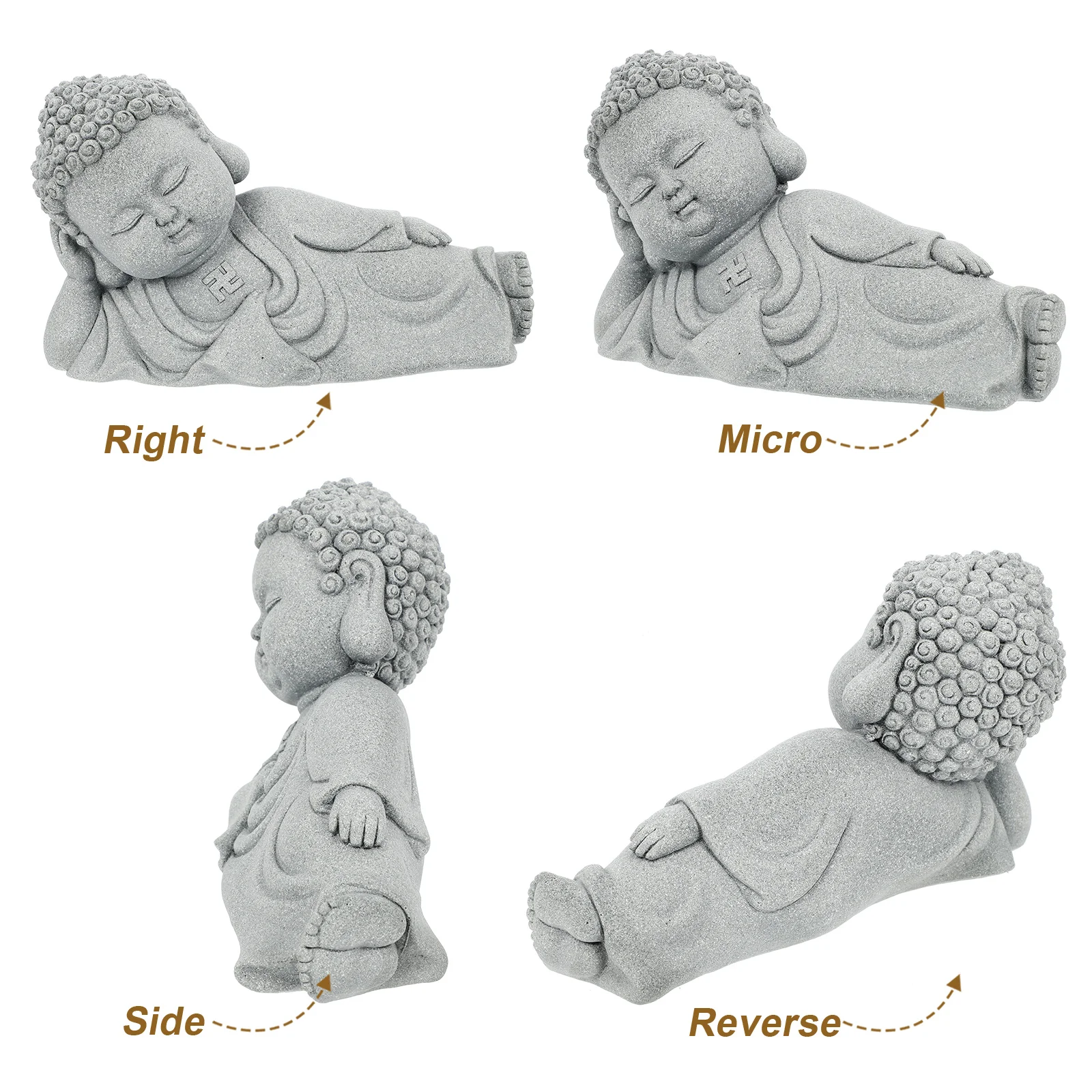 

1pcs Meditation Buddha Statue Ornament Fish Tank Home Garden Decoration Desktop Sculpture Mini Buddha Fish Shelter Ornament For