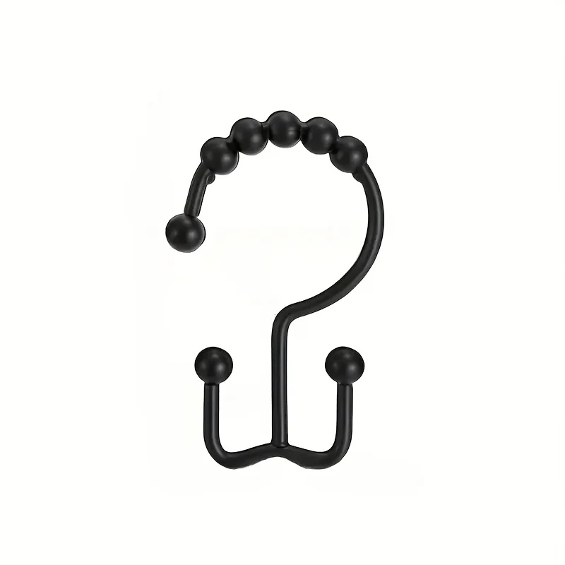 Stainless Steel Double Slide Shower Curtain Hook With Ball Bearings - Suitable For Bathroom Shower Rods