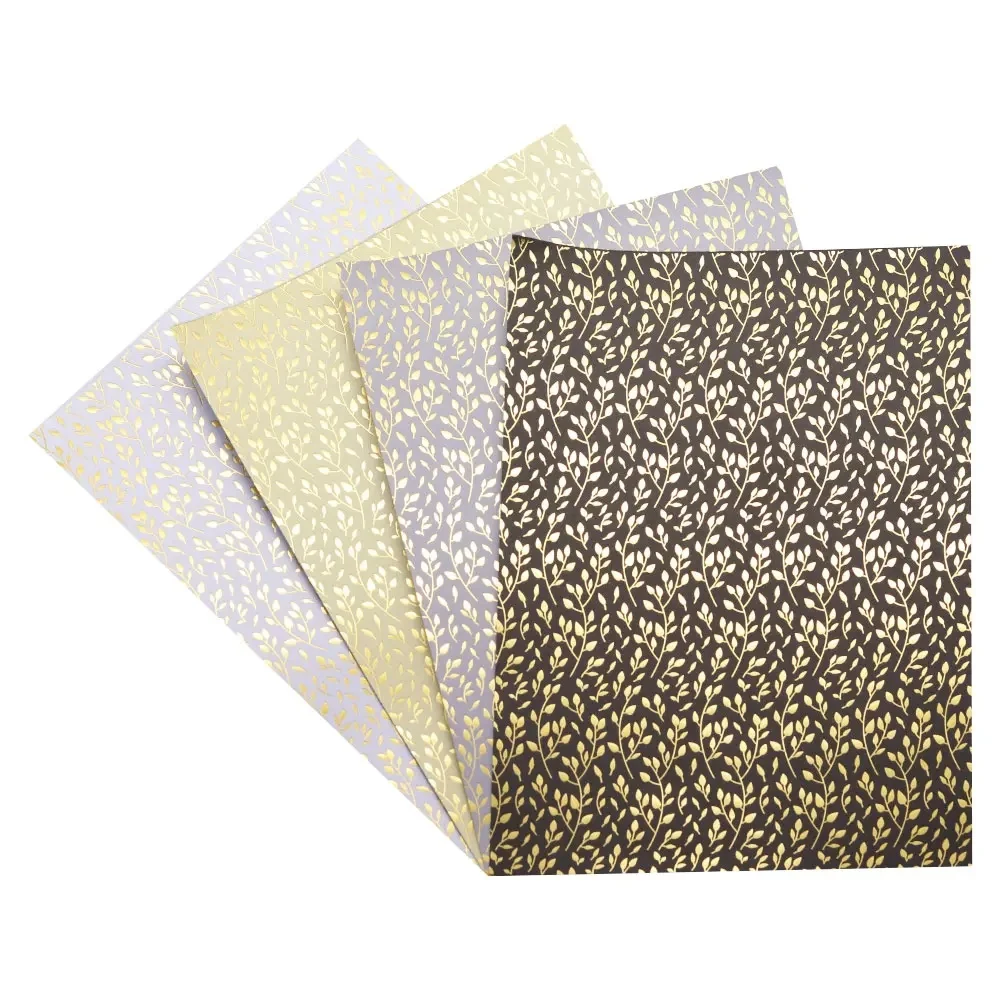 Kreative Goldblattblätter im A4-Format, strukturiertes, dekoratives Scrapbooking-Papier, Gold-Silber-Folien-Bastelpapierblock für Planer und Journaling – Detail 20