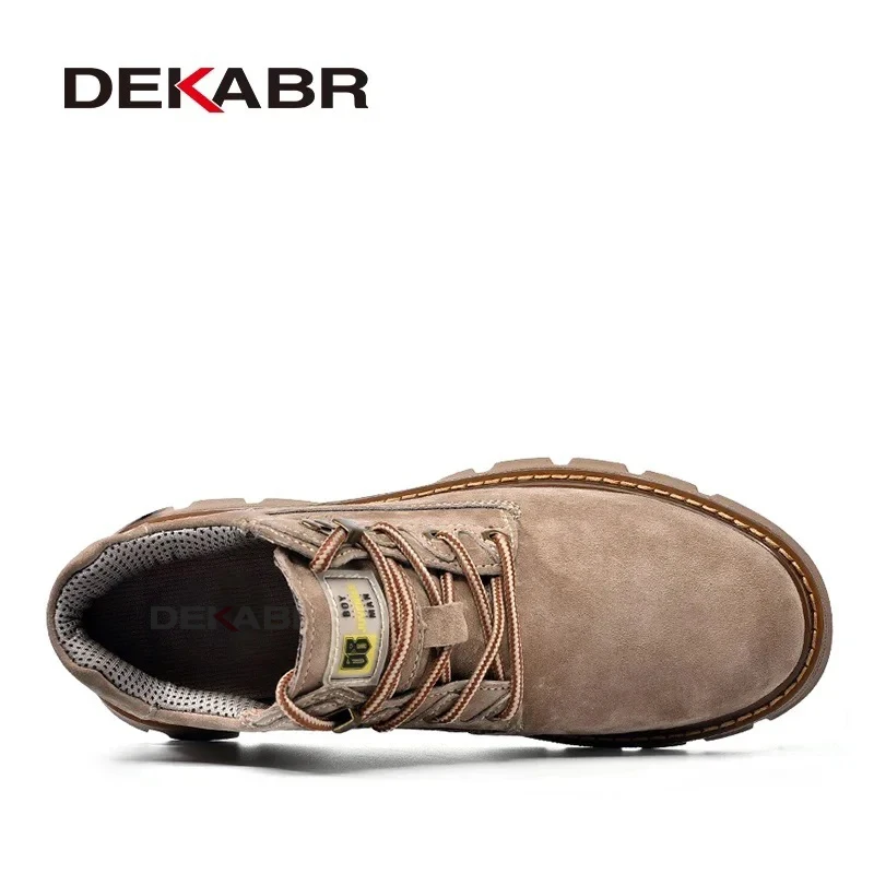 DEKABR-Botas de piel auténtica para hombre, botines cómodos de suela suave, zapatos clásicos informales para exteriores, Otoño e Invierno