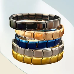 Liso em aço inoxidável bracelete italiano, link italiano, corrente de mão elástica, prata fazendo, joalheria presentes, novo, 2022