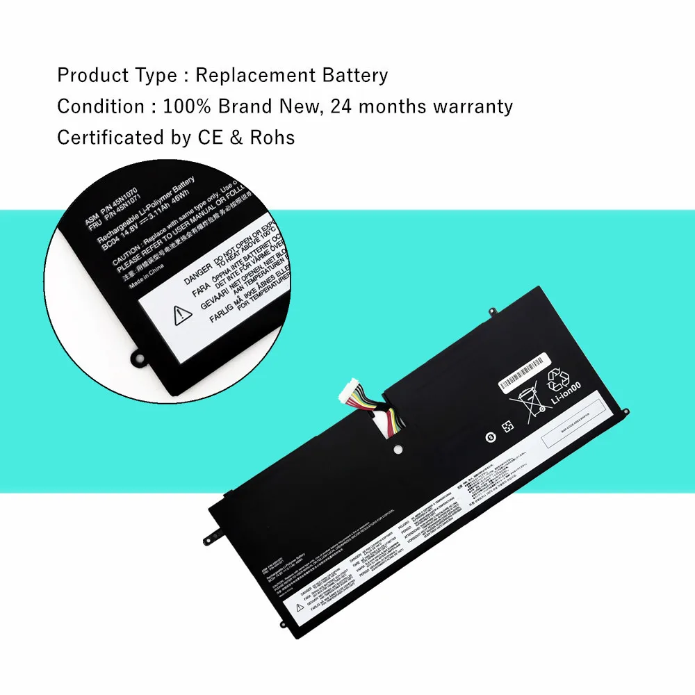 45N1070 Laptop Battery For Lenovo ThinkPad X1 Carbon Series 3444 3448 3460 Tablet 45N1071